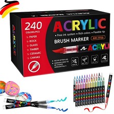 240Farben Acrylstifte für Steine Wasserfest ...