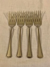(4X) ONEIDA Ltd 1811 Rogers NEEDLEPOINT Beaded SALAD FORK Stainless Silverware