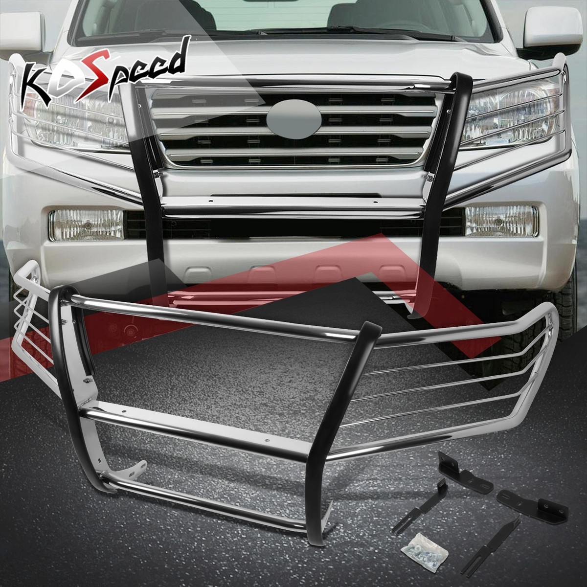 Chrome SS Front Bumper Push Bar Brush Grille Guard for 08-15 