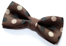 Two-Colour Polka Dots Woven Microfiber Pre Dark Brown With Brown Polka Dots