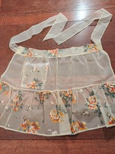 Vintage Half Aprons Sheer Hostess Waist Tie