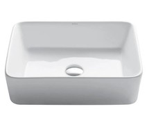 Kraus KCV-121 18-3/4" Ceramic Vessel Bathroom Sink Only,White Ceramic NEW 
