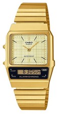Casio Vintage Gold Ion Plated Alarm Stopwatch Calendar AQ-800EG-9A Unisex Watch