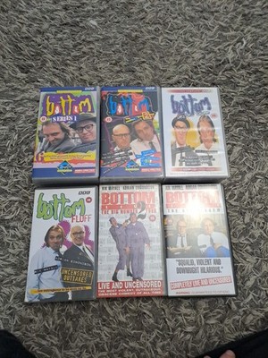 Bottom Series 1/2/3 And 3 Live Shows VHS BBC Comedy Rik Mayall Ade Edmondson 