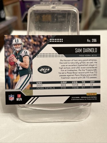 SAM DARNOLD 2018 Panini Unparalleled #206 Rookie Holo base SEAHAWKS JETS USC - Picture 2 of 2
