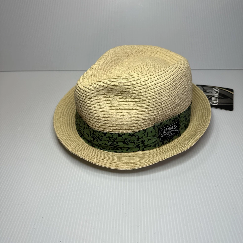 Guinness Sombrero Fedora de Paja con Banda Estampada Trébol Verde Talla L/XL NUEVO CON ETIQUETAS Foto 2 de 4