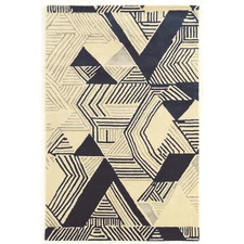 Linon Aspire Hatch Hand Tufted Wool 2'x3' Rug in Ivory