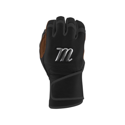 Marucci REMX Adult Baseball/Softball Batting Gloves - Black/Tan - Medium - Picture 2 of 6