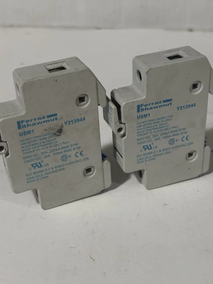 Lot (2) Ferraz Shawmut USM1 / Y213944 / Ultra safe 13/32” X 1-1/2” / 10x38mm - Image 4 of 4