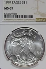 1999 NGC MS69 AMERICAN SILVER EAGLE #B52682