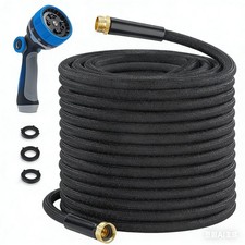 25FT Lightweight Garden Hose, Flexible PVC with Anti-Leak Metal Fittings, Kin...