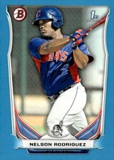 2014 Bowman Blue #BP92 Nelson Rodriguez FB 458/500 Cleveland Indians