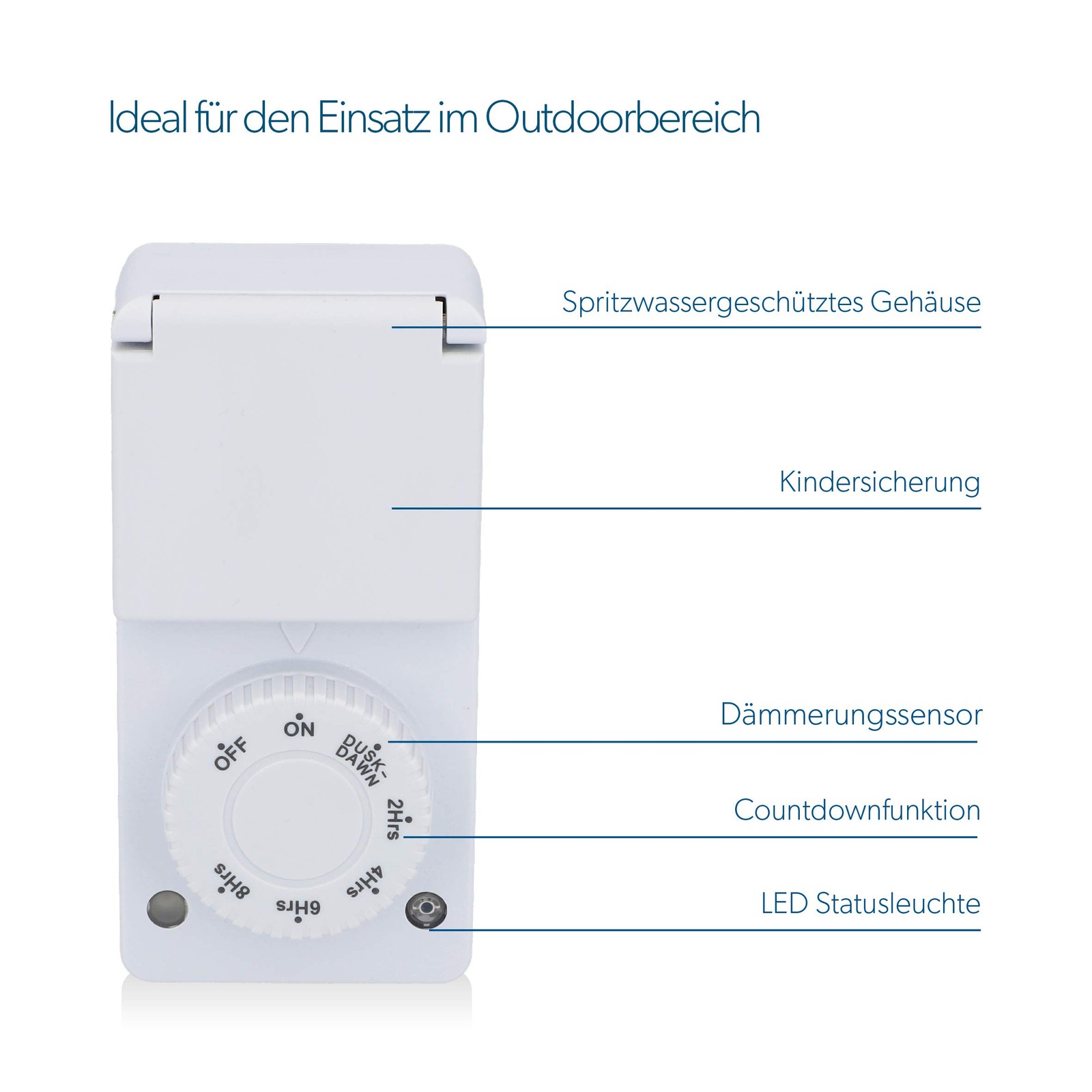 Temporizzatore UNITEC zLE5 IP44 - Controllo Crepuscolare e Countdown - 2