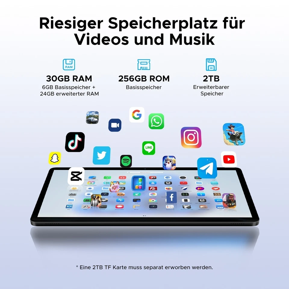 DOOGEE TabG6 Android 16 AI Tablet 30GB+256GB 11 Zoll 8000mAh Widevine L1 5G WiFi - Bild 4 von 4