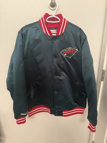 Mitchell & Ness Minnesota Wild NHL Heavyweight Satin Jacket Large New $150 image 2