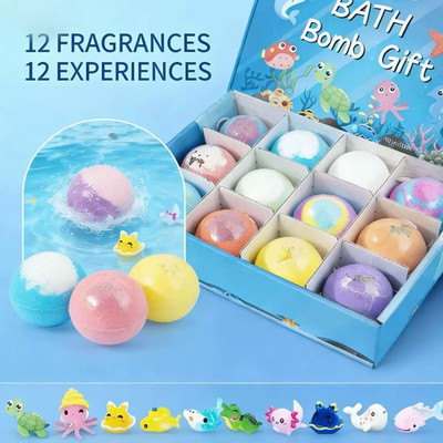 Exciting Bath Bombs for Kids - 12 Pack with Surprise Toys Inside!