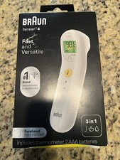Braun Sensian 4 Digital Forehead Non-Contact Thermometer 3-in-1 White 2 AAA
