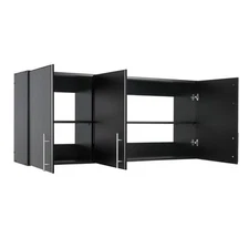 Prepac Elite 54 in. 3-Door Engineered Wood Wall Storage Cabinet in Black
