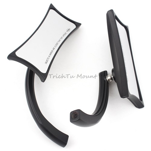 A Pair Black Rearview Side Mirrors Fit For Harley Touring Bagger Honda Dirt Bike - Picture 21 of 24