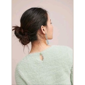 New Anthropologie Aubade Fuzzy Pullover Sweater Rosie Neira $128 XS Mint Green