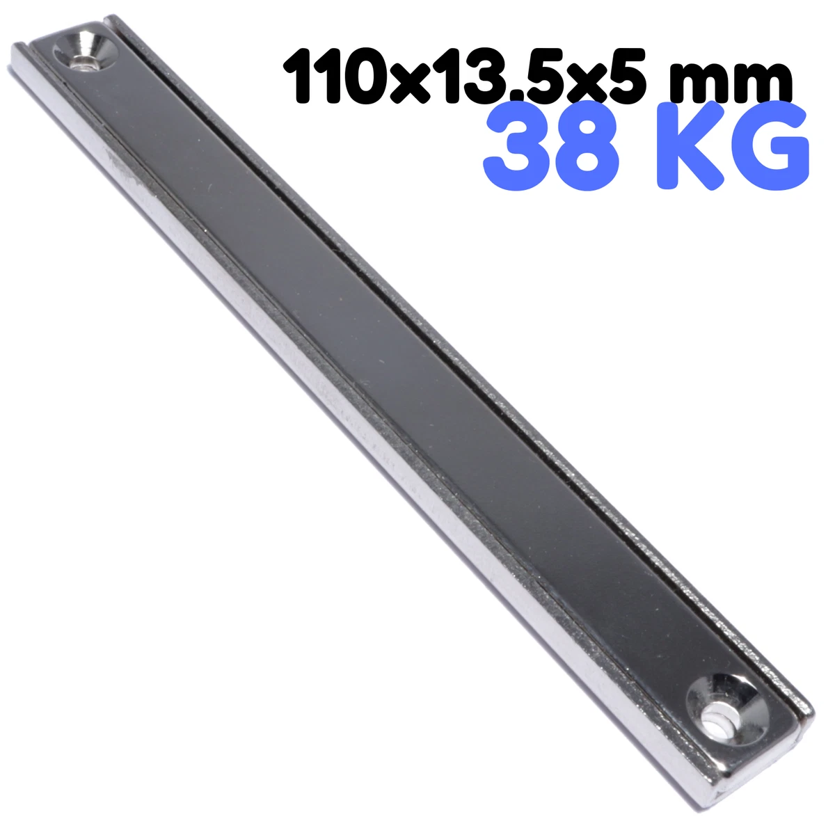 Magnete Al Neodimio Con Foro Svasato 100x13,5x5mm – Piastra Piatta 36kg Di Tenuta