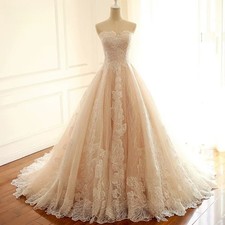 Off The Shoulder Sweetheart Neck A-Line Sequins Lace Backless Wedding Dresses