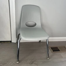 FDP 12" School Stack Chair, Stacking Student Seat with Chromed Steel Legs