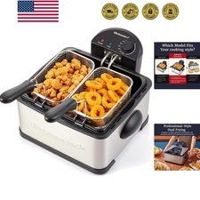 Electric Deep Fryer, 4.5 Qt Total Oil Capacity Dual 2-Qt Split Baskets, 1700 ...