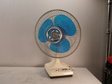 "Ventilador oscilante Galaxy Lasko de colección 12"" hoja azul translúcido probado en 3 velocidades"