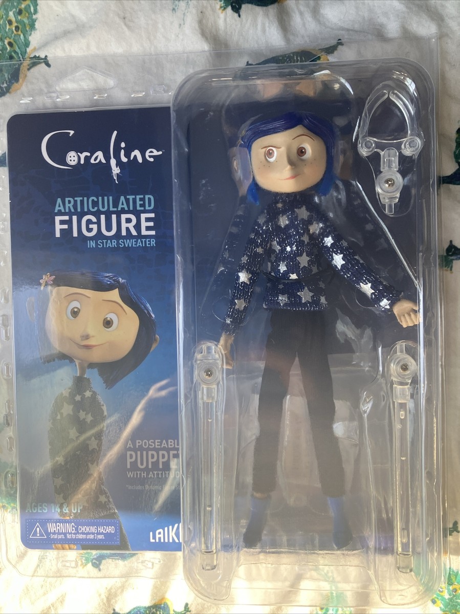 Coraline in Star Sweater Action Figure NECA Neil Gaiman Goth LAIKA