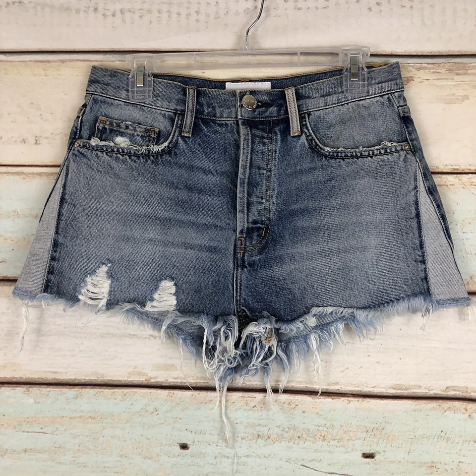 Pantalones Cortos de Jean Current/Elliott Cintura Alta Nuevos con Etiquetas Botón Mosca Envejecido Talla 30 Precio de venta sugerido por el fabricante 198 USD Foto 4 de 4