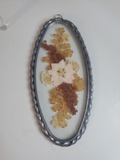 Metal And Glass Floating Frame Hanging Photo Frame With Pressed Flowers Framed