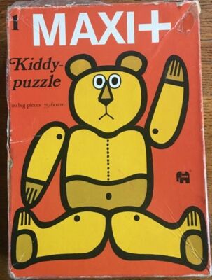  Vintage Kiddy Maxi Jigsaw Puzzle Jumbo Teddy Bear - 20 Big Pieces 70's Retro 