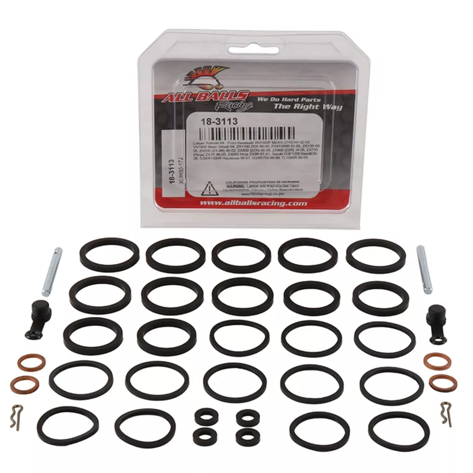 All Balls Front Caliper Rebuild Kit 18-3113 For Kawasaki ZX 12R Ninja 00-01 - Image 3 of 4