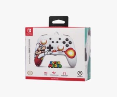 Power A Enhanced wired Fire Ball  Mario controller for nintendo switch