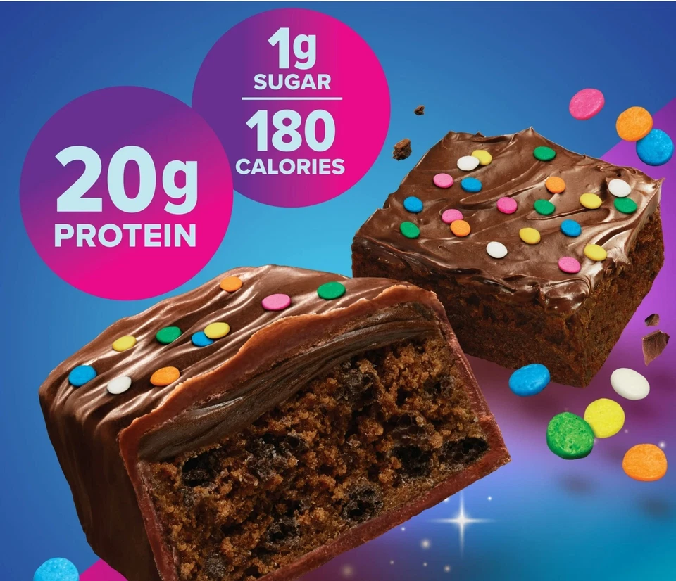 Barras de proteína pura Brownie galáctico 12 quilates - 20 g de proteína sin gluten 1,76 oz cada una Foto 2 de 4