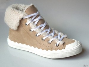 chloe shearling sneakers