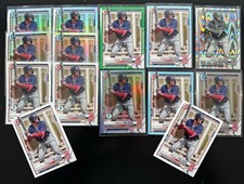 Red Sox 2021 Bowman Rookie - FREDDY VALDEZ Green Blue Parallel #'d 1st - 14 card