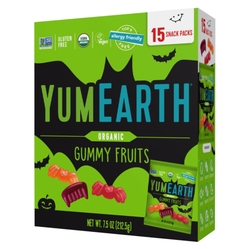 Yumearth Organic Halloween Gummy Fruits - Fruity Candy Snack Packs, Gluten Free