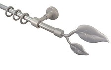 Gardinenstange Vorhangstange silber grau 16 mm Durchmesser aus Metall/Kunststoff