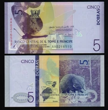 Sao Tome E Principe: P#New 5 Dobras 23.12.2020 (2021) Uncirculated Banknote.