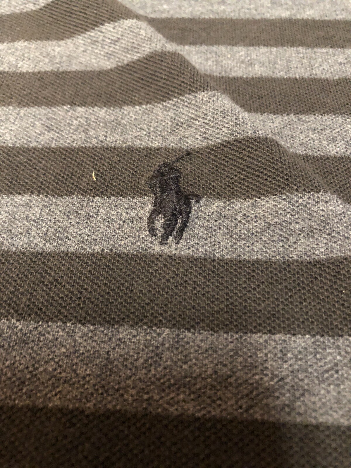 PONY Polo Ralph Lauren vintage camicia a righe taglia XL nero grigio scuro colletto a cavallo G14