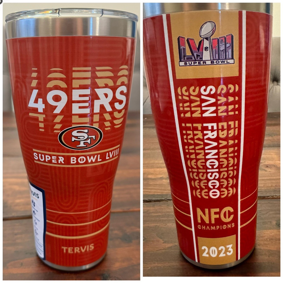 Tervis San Francisco 49ers 2023 NFC Champions 30oz. Stainless Steel Tumbler  Cup | eBay