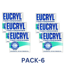 Eucryl Toothpowder Powerful Stain Removal Freshmint 50g X6