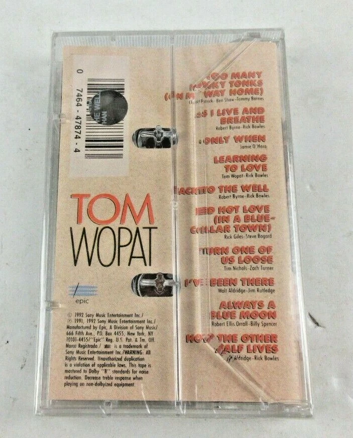 Tom Wopat Learning to Love Cassette 1992 NEW Hole Punch in UPC - Image 2 of 2
