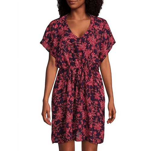 Land's End Women's Short Sleeve Gathered Waist Cover Up Dress - Size: XL/XXL - 第 1/3 張圖片