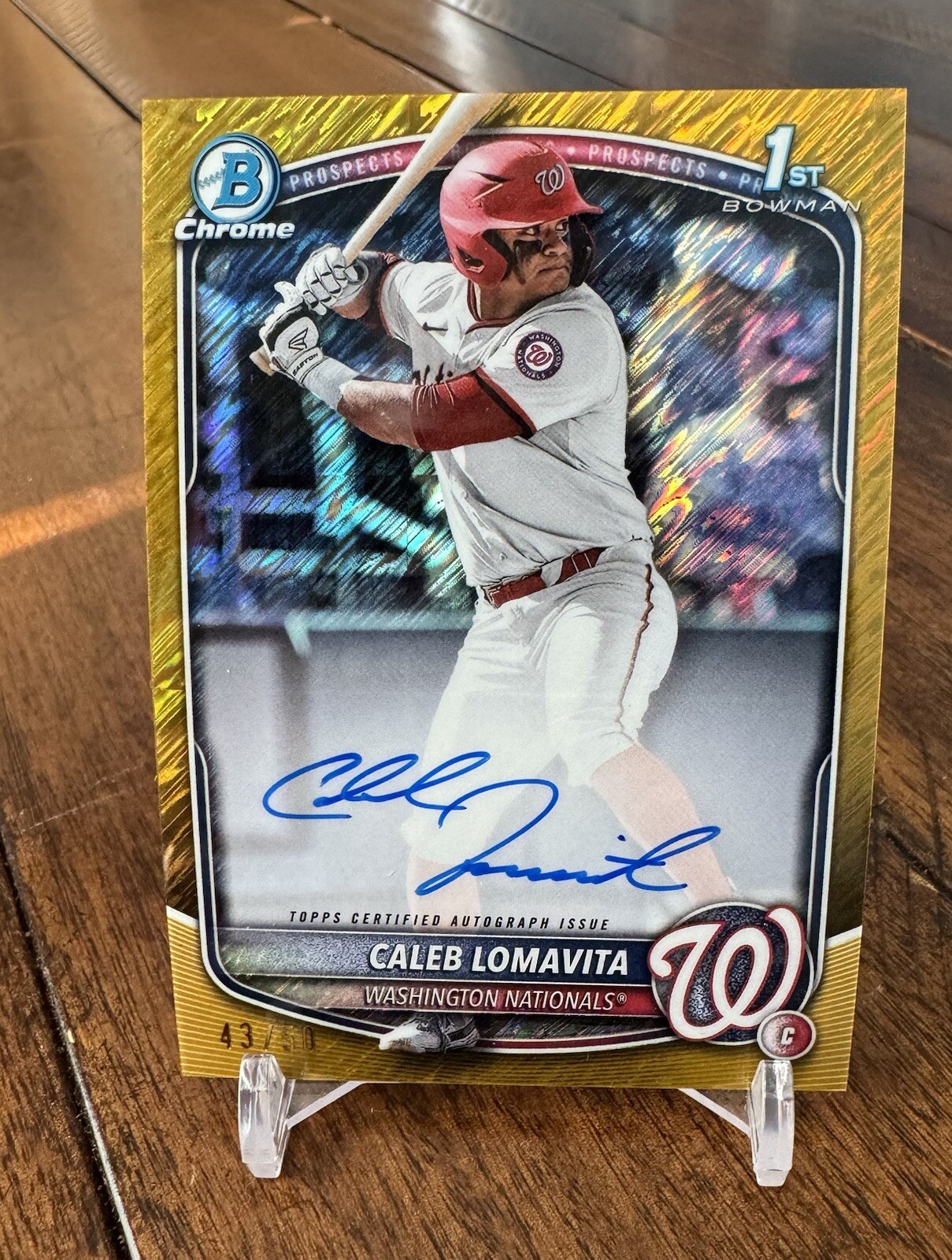 2025 Bowman Chrome 1st  Caleb Lomavita CPA-CLO GOLD Shimmer Auto 43/50