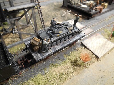 HO Roco Minitank 7th Panzer Army Tank Car with Soldiers A2011 Custom Detail