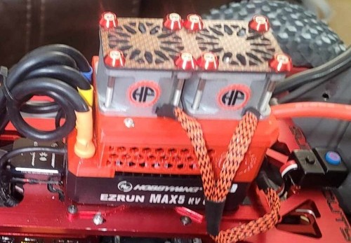 RC HIGH SPEED DUAL ALUMINUM COOLING FAN MAX 5 G2 HOBBYWING MAX5 XRT ARRMA XMAXX - Picture 5 of 5