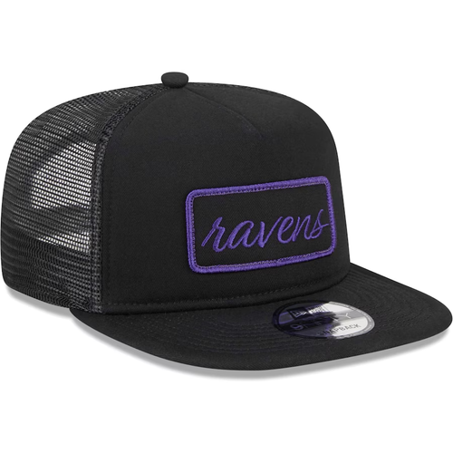 Baltimore Ravens New Era Forum Trucker 9FIFTY Snapback Hat Cap Men's Golf Script - Picture 3 of 5